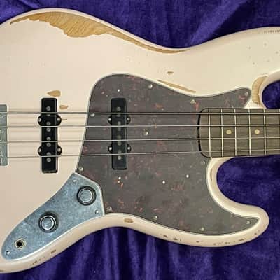 Fender Roadworn Flea Sign. Jazz, Shell Pink / Rosewood image 1