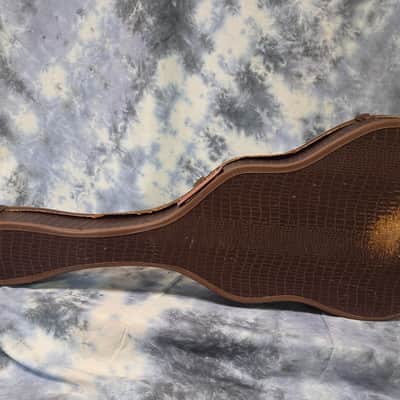 Vintage RARE 1958 to 1962 Gibson Brown Faux Alligator Burgandy Interior ES 335 330 Soft Shell Electric Guitar Case image 5