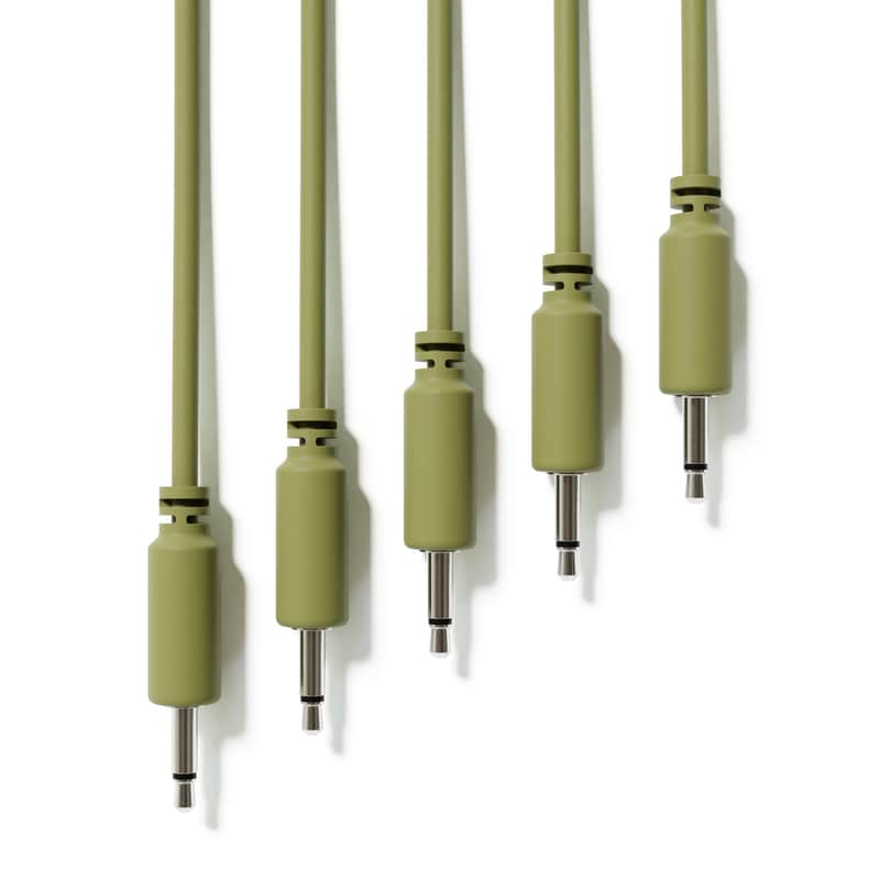 ExcelValley [Army Green | 180 cm - 70.87"] 5-Pack - Mono Modular Patch Cables Eurorack Synthesizer image 1