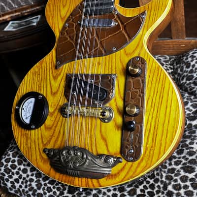 Postal Handmade Steam Punk 10 String Guitar Anitique Natural The Meter Jumps - Fender USA Pickups image 6