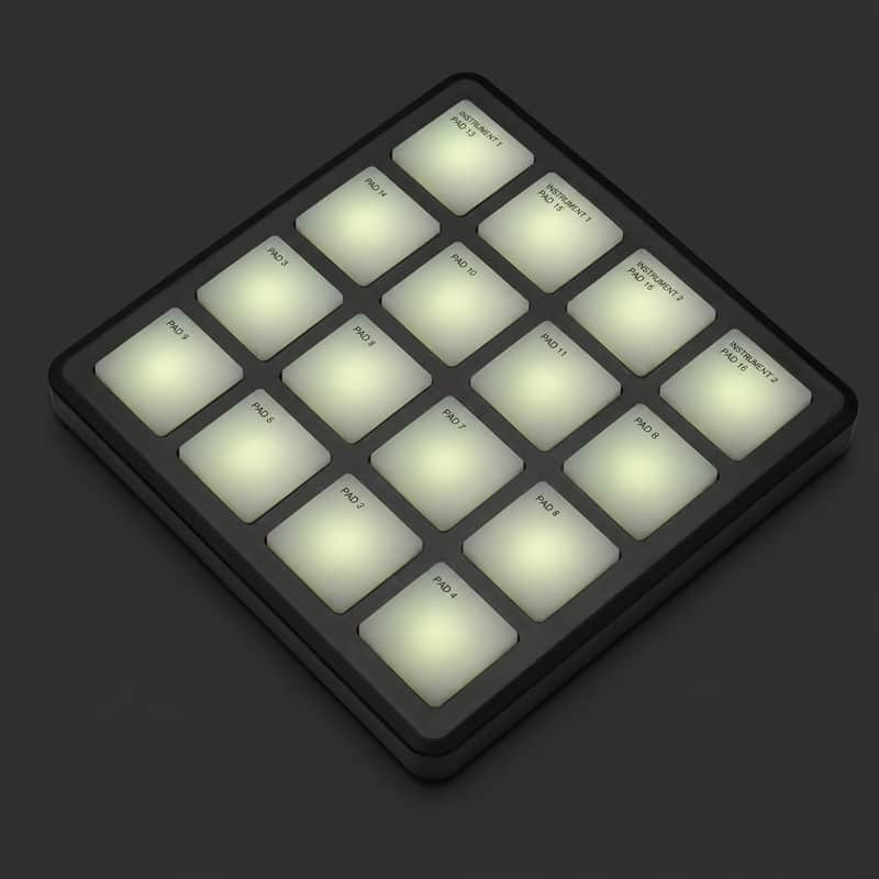 Immagine M-VAVE SMC-PAD Wireless MIDI Controller – 16 RGB Pads, 8 Knobs, USB-C & Bluetooth Drum Pad - 1