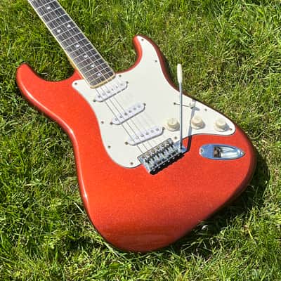 ULTRA RARE 1978 Greco ORDER MADE (Fretboard BINDING, 12" Radius Fretboard = GIBSON FEEL, Chunky D-Shape Neck) SE-600 Super Sounds (Burgundy Mist / Candy Apple Red Metallic + Matching Headstock) ... Maxon Excel PU-100 CLONE pickups + ORIGINAL HARD CASE image 6