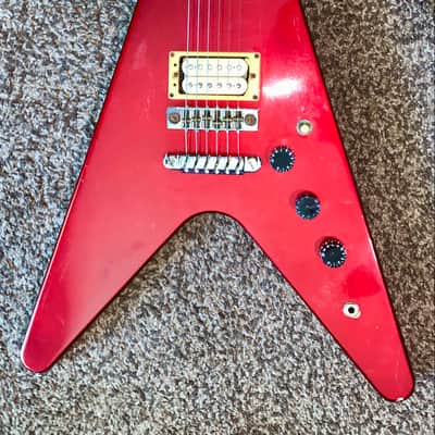 Vintage 1982 Ibanez Rocket Roll II Flying V Fire Red electric guitar made in japan ohsc image 3