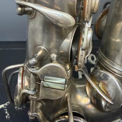 Vintage Pre War Conn New Wonder Alto Saxophone Silver with Gold Wash Bell 1922-23 image 7
