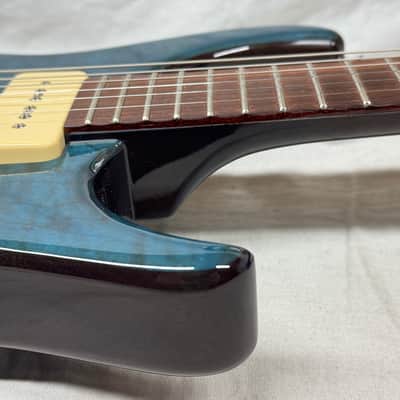 Michael Rowan Custom Guitars Journeyman Twin P90s Guitar - Trans Turquoise image 14