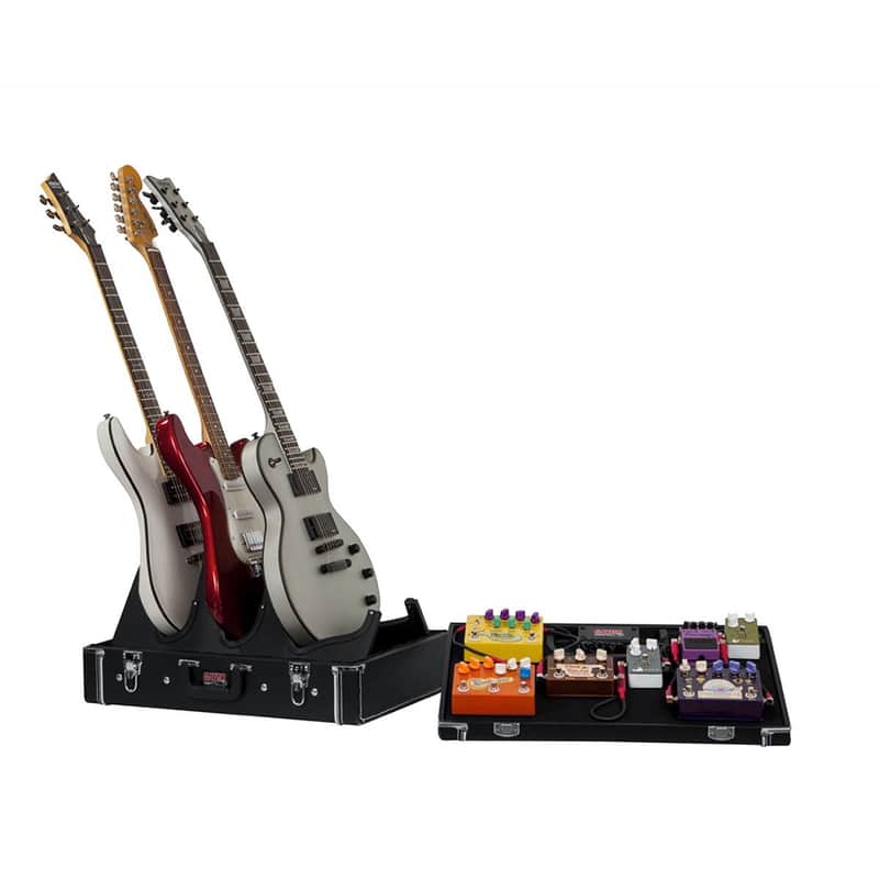 Gator GW-GIGBOXJR Gig Box Jr. All-In-One Pedalboard w/ 3x Guitar Stand & Case image 1