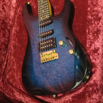 Fernandes AFR-55 1996 Blue Burst Quilt Gold Hardware Factory Gotoh's! image 5