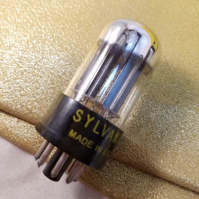 Sylvania 6SN7GTA tNOS AT1000 TESTED Balanced! PI Vacuum Tube T8 Chrome top angled T plate 6SN7GTB dual triode 1954-1959 image 8