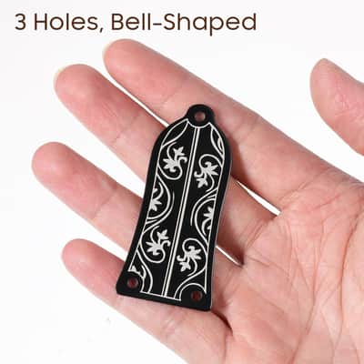 Gr34 Guitar Truss Rod Cover Core Cover for Electric Guitars with Screws Bell-Shaped Flower Pattern 2.28X1.08X0.05In image 2