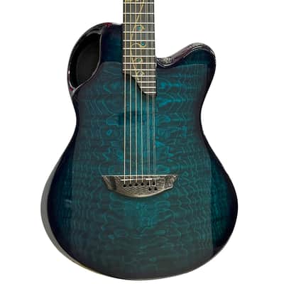 Emerald Guitars X-20 8-String Carbon Fiber Acoustic-Electric in Teal with OHSC image 1