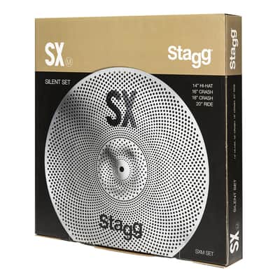 Stagg Silent Practice Cymbal Set l Includes 14 Inch Hi Hats, 16 Inch Crash, 18 Inch Crash, 20 Inch Ride & Cymbal Bag l Model SXM SET image 8