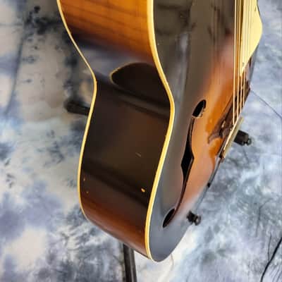 Vintage RARE 1956 Kay Model K32 Sunburst Super Grand Archtop Neck Reset Pro Setup New Strings Softshell Case image 5