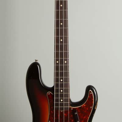 Fender Precision Bass Solid Body Electric Bass Guitar (1963), ser. #92338, black tolex hard shell case. image 8