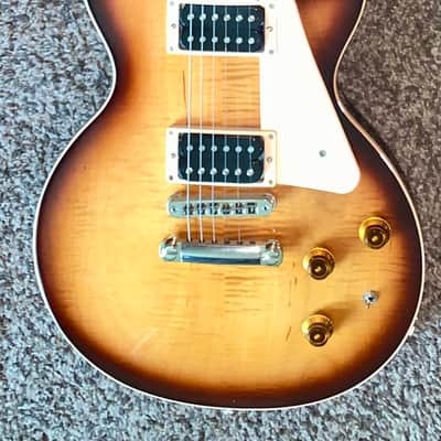 Immagine 2015 Gibson Les Paul Less+ Desert Burst electric guitar made in the USA flame top - 14