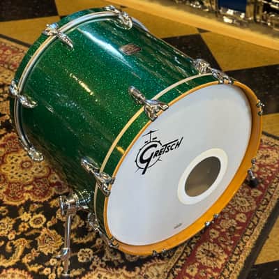 USED 1990's Gretsch Square Badge USA Custom in Green Sparkle - 18x20, 10x12, 14x15 image 9