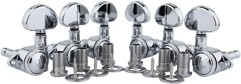 Guitar Locking Tuners (3L + 3R) - 1:21 High End Roto-Grip Rotomatic Lock String Tuning Key Pegs Machine Head with Big Handle Replacement - Chrome image 1
