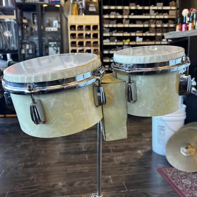 Slingerland Radio King Bongos 1940s in White Pearl image 2