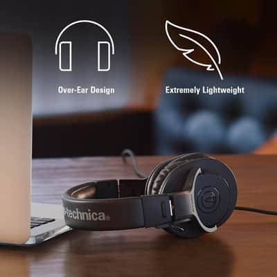 Audio-Technica ATH-M20X Professional Studio Monitor Headphones, Black image 13