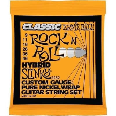 Ernie Ball 2252 Classic Hybrid Slinky Electric Guitar Strings, .009 - .046