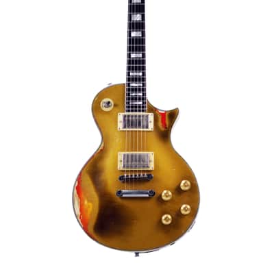 10S GF Aged Electric Guitar Goldtop Cover Cherry Sunburst Relic image 2