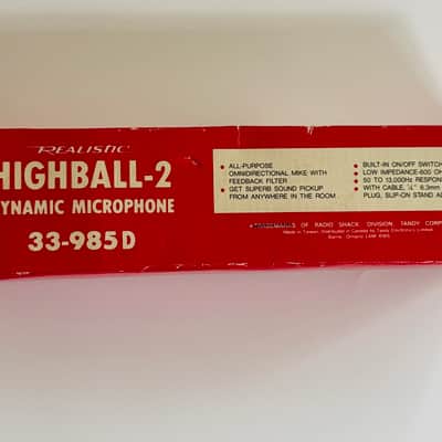 Vintage Realistic Highball-2 Dynamic Microphone 33-985D Wired Mic w/ Box image 4