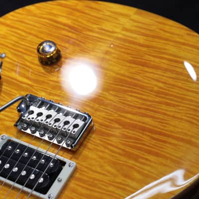 PRS SE Custom 24 Santana Yellow Flame Maple Veneer Top Electric Guitar w/Bag image 14