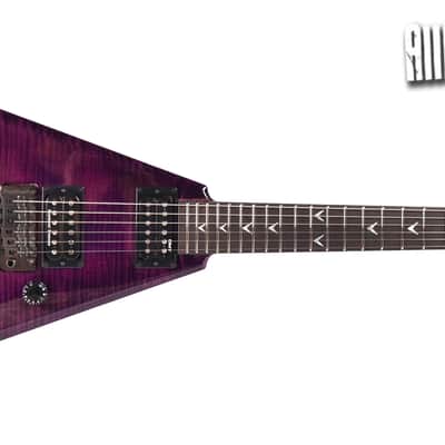 Dean USA Razorback V Floyd Flame Top Prototype Electric Guitar - Trans Purple image 3