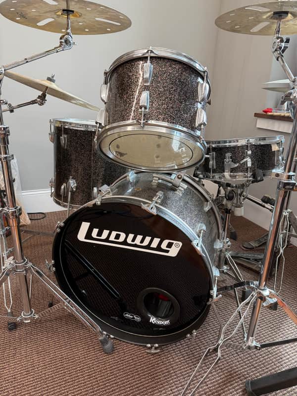 Ludwig Super Classic 1961-1963 pre-serial number - Black Galaxy Sparkle - 4 pc shell set image 1