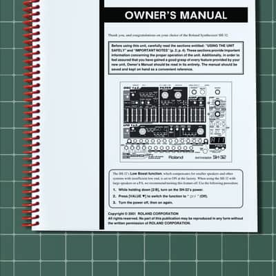 Roland SH-32 — 2 in 1 Owners Manual Guide Instructions — 137 Pages — USA Made