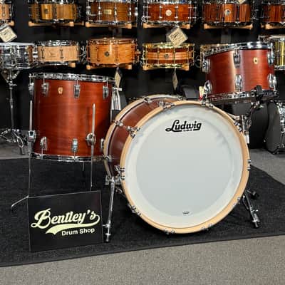 Ludwig Legacy Mahogany 3-Piece FAB 13/16/22 Drum Kit Set in Vintage Mahogany with Satin Natural Hoops image 1