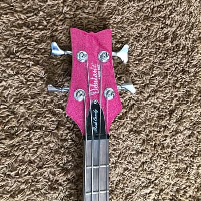 Daisy Rock Debutante Rock Candy Atomic Pink Sparkle Bass guitar 3/4 scale image 3