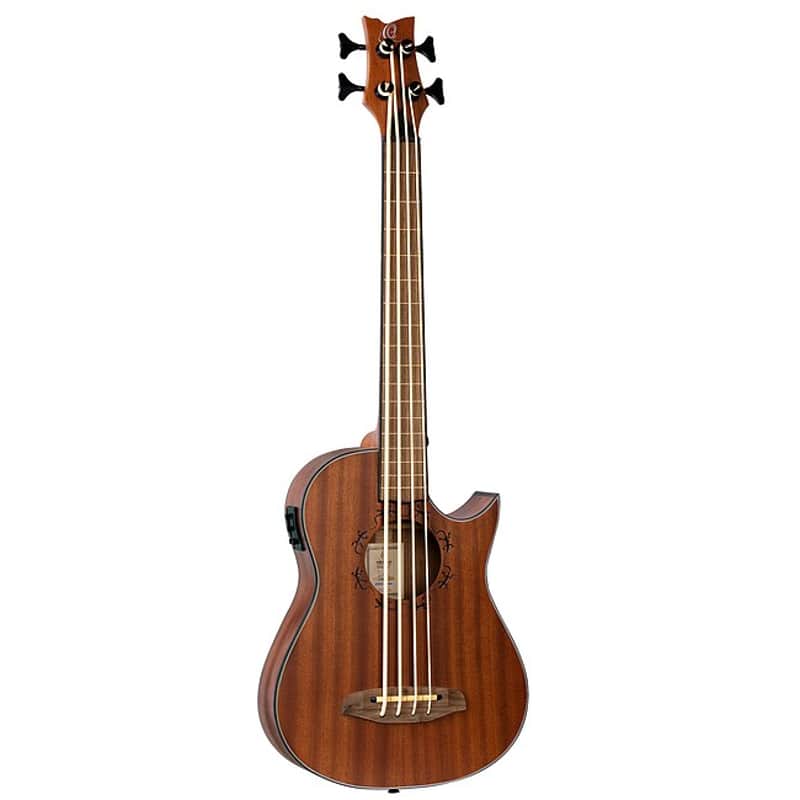 ORTEGA Lizzy-Pro Lizard Series 4-saitiger Akusitk-Bass inkl. Tasche natural image 1