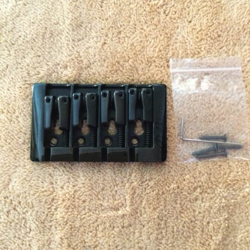 4-String Bass Bridge Black w/ Saddles Dual Load Sung-il BB104 image 1