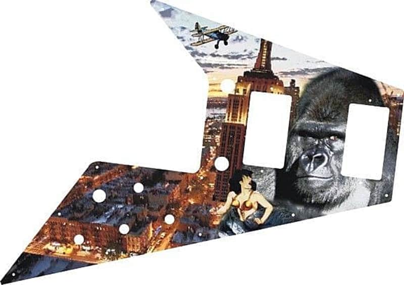 Pickguard Pick Guard Scratchplate Graphical Gibson Flying V Guitar Kong NEW image 1