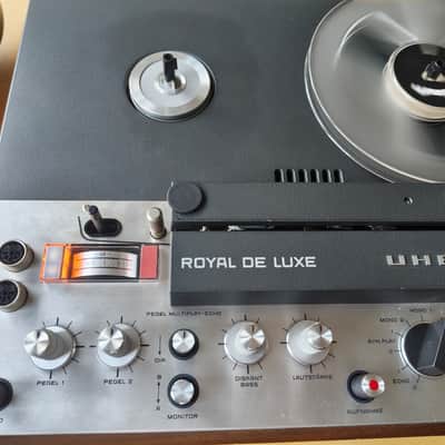 UHER Royal de Luxe reel-to-reel tape recorder + dust cover & wooden case Made in West Germany image 8