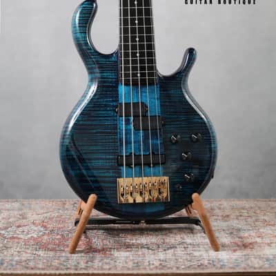 Pedulla 40th Anniversary Mark Egan Signature Buzz Fretless 2015 - Trans Blue image 1
