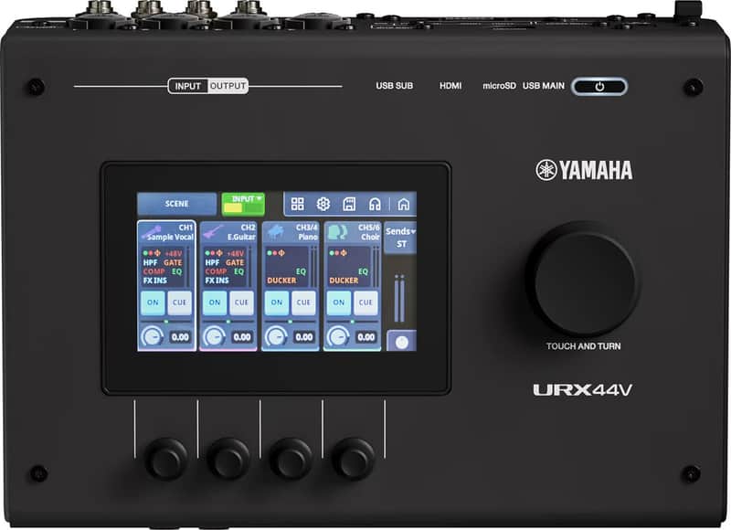 Yamaha URX44V USB-C Audio/Video Interface, Black image 1