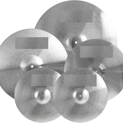 Cymbal Pack Alloy Cymbals Drum Cymbal Set 14"Hi-hats+16"Crash+18"Crash+20"Ride 5 Pieces, Sliver image 1
