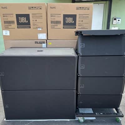 (4)JBL SRX910LA Dual 10" Powered Line Array Loudspeaker W/(2) SRX928S Subs (THS) image 3