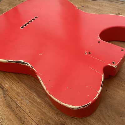 Brand new  ! Lightest 1 piece Swamp Ash in paint on Reverb  ?  . 1.1 kg in relic Faded Fiesta  Red Nitro . image 5