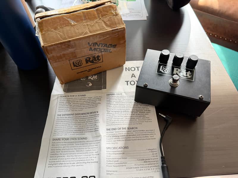 ProCo Vintage Rat Big Box Reissue with Battery Door and LM308 Chip 1991-2003 - Black image 1