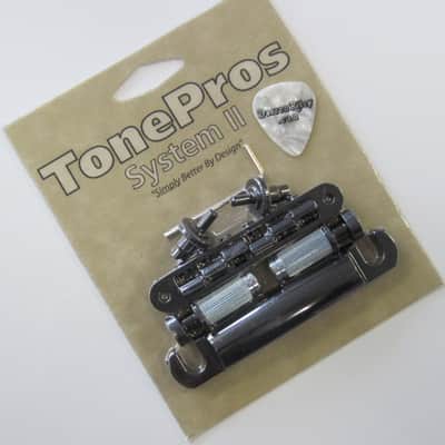 TonePros LPS02-B Standard Tuneomatic/Tailpiece Set Black image 1