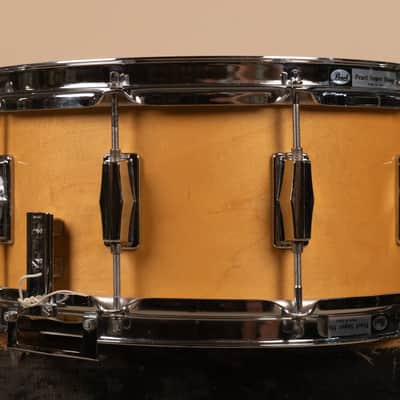 1980s Pearl 6.5x14 M-314L Natural Maple Snare Drum image 9