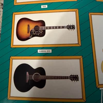 Gibson Acoustic Guitar Brochure 1986 dove hummingbird J 100 180 45 200 25 30 35 catalog image 3