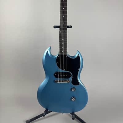 Brown Bear Guitars SG Junior Pelham Blue Metallic Lollar P90 Savvy Bridge image 2