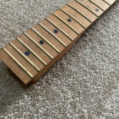 Maple Wood Lefty Guitar Strat Style Neck, 22 Frets Fingerboard image 6