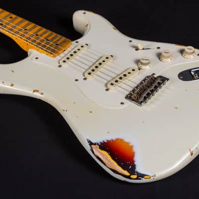 Fender Custom Shop Masterbuilt Kyle McMillin 1958 Stratocaster Journeyman Relic Aged White Blonde 2023 -Mint image 5