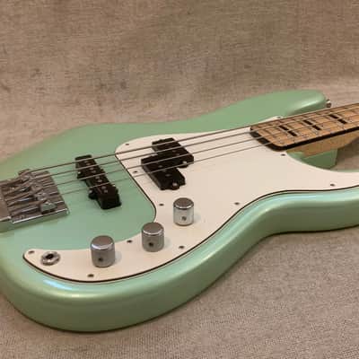 2015 Fender Deluxe Series Precision Bass FSR Sea Foam Pearl Finish Special Edition PJ MIM Mexico image 8
