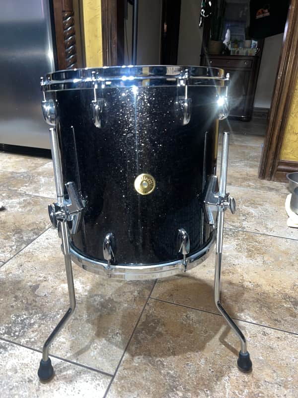 Gretsch USA Custom 14 x 14 floor Tom in Black Glass - Black Glass image 1