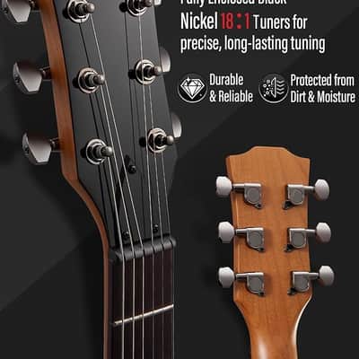Electric Guitar Kit Roasted Maple Neck, Dual Humbucker Pickups, Luminous Position Markers, Flame Maple Graphic Top, Beginner Guitar with Gig Bag, Strap, Picks, Lesson Book, Violet Venom image 2